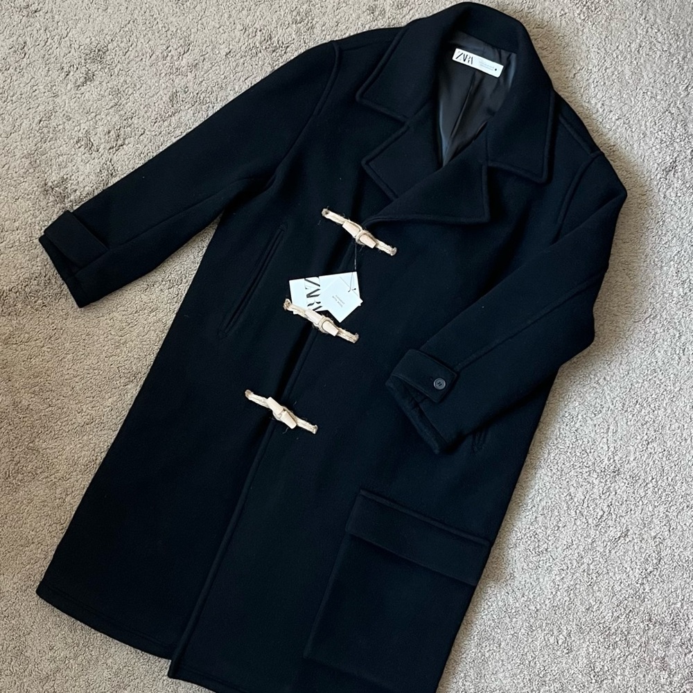 ZARA WOOL COAT BLACK